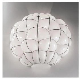 SIRU - Fali lámpa POUFF 1xE27/60W/230V króm/fehér Velencei üveg