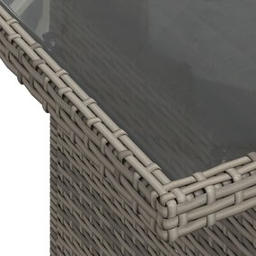 10 Részes Kert Kanapé Szett Párnákkal Szürke Poli Rattan