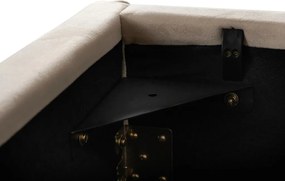 ŁÓŻKO 160x200 HAGA Kremowe Welurowe Z Pojemnikiem