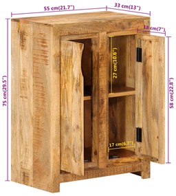 tömör mangófa tálalószekrény 55 x 33 x 75 cm