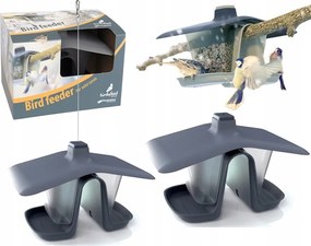 Tartós, elegáns műanyag madáretető Birdyfeed antracit színben