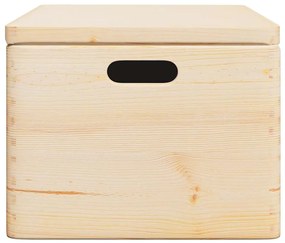 vidaXL Fa doboz fedéllel és fogantyúkkal 40x30x23 cm tömör fa fenyő