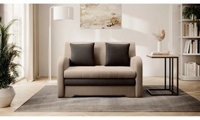 Világosbarna bársony kinyitható kanapé 130 cm Ario – ELTAP