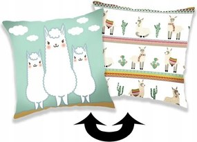 Gyerek párna 40x40 Láma menta