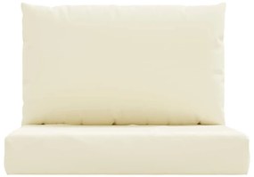 2 db krémfehér szövet raklapkanapé-párna