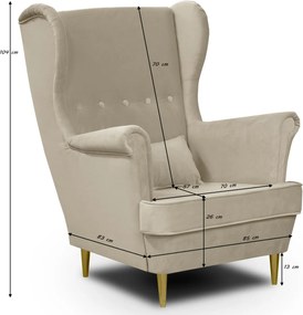 GOLD Füles fotel Fekete