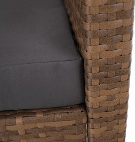 Kerti rattan szett, szürkésbarna/világosbarna, SAGIR