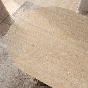 Kihúzható étkezőasztal 90–220 cm méretben, travertin színben OVAL