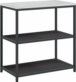 vidaXL Konyhai Tárolás polcokkal tárolóval Fekete 60 x 50 x 92 cm Acél