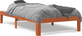 vidaXL viaszbarna tömör fenyőfa ágy matrac nélkül 100 x 200 cm