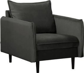 Sötétszürke bársony fotel Juli – Ropez