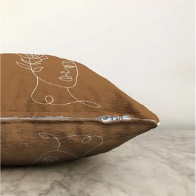 Chenille narancssárgás barna pamut keverék párnahuzat, 55 x 55 cm - Minimalist Cushion Covers