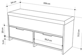 Cipőtároló Cove Shoe Bench - Hitit