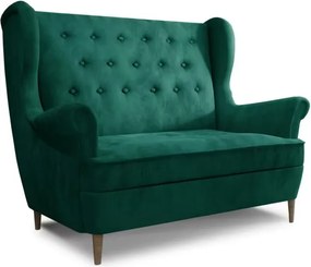 Sötétzöld bársony kanapé 150 cm Aros – ELTAP