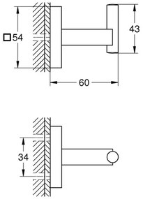 GROHE 409612430 - START CUBE akasztó 5,4 × 5,4 × 6 cm fekete