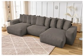 Szürkésbarna kordbársony sarokkanapé Voltaire – Bobochic Paris