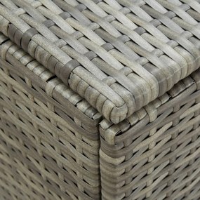 szürke polyrattan kerti tárolóláda 180 x 90 x 70 cm