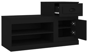 fekete szerelt fa cipősszekrény 100x42x60 cm