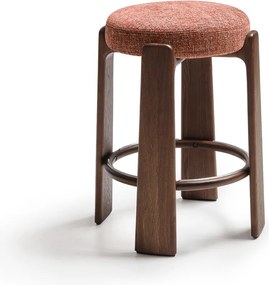 Terrakotta színű-sötét natúr színű kőrisfa bárszék (ülésmagasság 65 cm) Granite – Kave Home