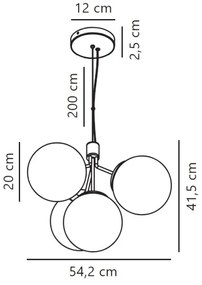 Nordlux - Csillár zsinóron IVONA 4xE27/28W/230V fekete