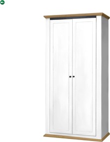 Kombinált szekrény MZ2, fehér/grand tölgy, LEON