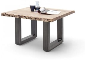 CARTAGENA dohányzó asztal akácfa 75x75cm - U alakú antikolt lábbal - Natúr