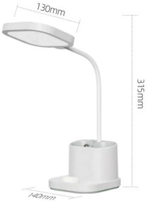LED Dimmelhető újratölthető asztali lámpa tartóval és power bankkal LED/5W/5V 2400mAh
