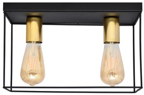 Mennyezeti lámpa FINN 2xE27/15W/230V fekete/arany