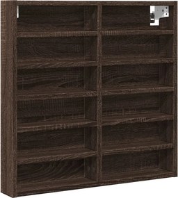 vidaXL barna tölgy színű szerelt fa vitrinszekrény 60 x 8,5 x 58 cm