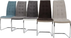 Étkezőszék, barna szövet/textilbőr bézs/króm, SALOMA NEW