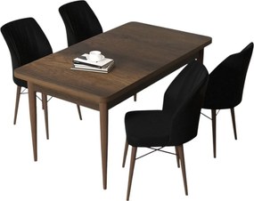 Arp étkezőgarnitúra, barokk-fekete, 110 cm
