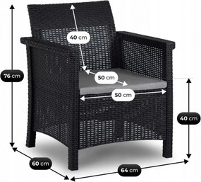 SAVIO kerti bútor szett fekete