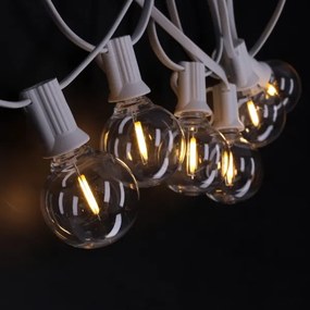 Brilagi - LED kültéri dekorációs füzér GIRLANDA 10xE12, 8 m, fehér, IP44, meleg fehér