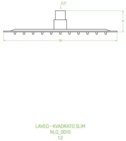 Laveo Kvadrato, fejzuhany 250x250 mm, négyzet, króm, LAV-NLQ_0D1S