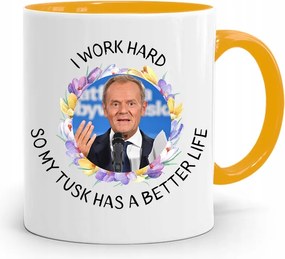 Donald Tusk Sárga Bögre Platform Ajándék fényképes nyomtatással