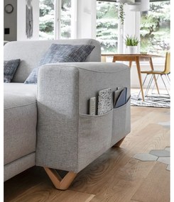 Világosszürke kinyitható-tárolóhelyes sarokkanapé (bal oldali-U alakú) Classy Sophie – Miuform