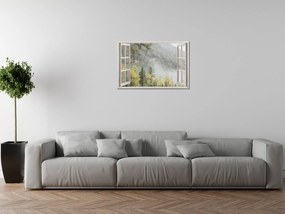 Gario Vászonkép Nyitott ablak Titokzatos erdo Méret: 90 x 60 cm
