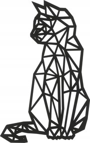 Fali Dekoráció Áttört nagy Macska 3DGEOMETRIKUS Macska Cica 27cm Fekete