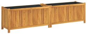 tömör akácfa kerti virágtartó béléssel 199x38,5x50 cm