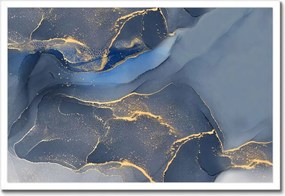 Poszter keretben 60x40 Kék márvány