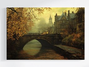 Vászonkép Canvas Tájkép Város Anglia Híd Folyó Ősz 120x80