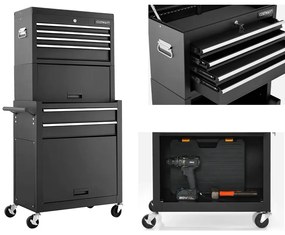 2 az 1-ben gurulós szerszámosláda