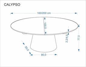 Calypso bővíthető étkezőasztal 160-200cm natúr