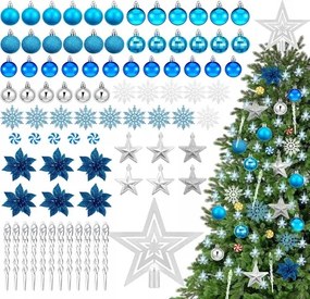 Karácsonyfadísz szett dekoratív Led világítással 103 db-os