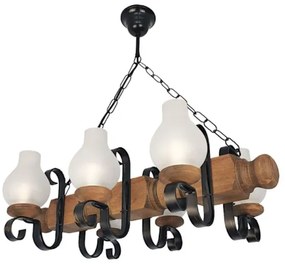 Brilagi - Csillár láncon RUSTIC 6xE14/40W/230V bükkfa