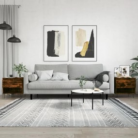 2 db füstös tölgy szerelt fa dohányzóasztal 50 x 46 x 50 cm