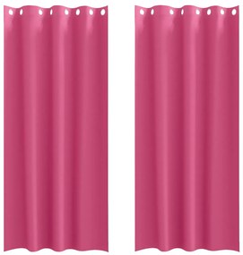 Függönyök 2 pcs Fényes rózsaszín 260x140cm Poliészter