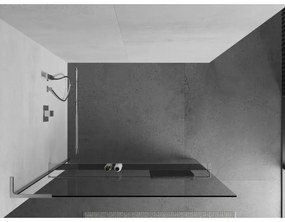 Mexen Kioto+ L, Walk-In zuhany paraván polccal és akasztóval 55 x 200 cm, 8 mm átlátszó üveg, króm profil, 800-055-123-01-00