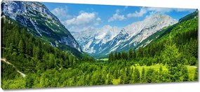 FestmĂ©nyek 100x40 Hegyi tĂĄjkĂ©p gyönyörƱ felhĆkkel FĂĄk a hegyekben