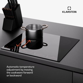 Klarstein Masterzone 60 Hibrid, Indukciós főzőlap, beépített, max. 9600 W, 4 Flex zóna, ThermoBoost technológia, Smart Flex